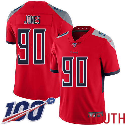 Tennessee Titans Limited Red Youth DaQuan Jones Jersey NFL Football #90 100th Season Inverted Legend